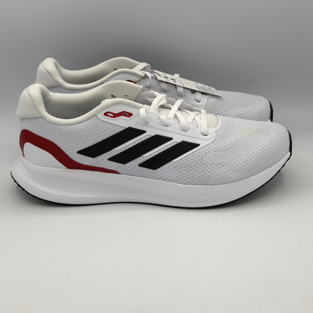 Adidas Runfalcon 5 Shoes Mens 9.5 White Black Red Mesh Running IE8818